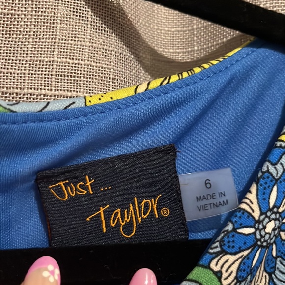 Blue Paisley Fit and Flare Dress - Picture 4 of 5